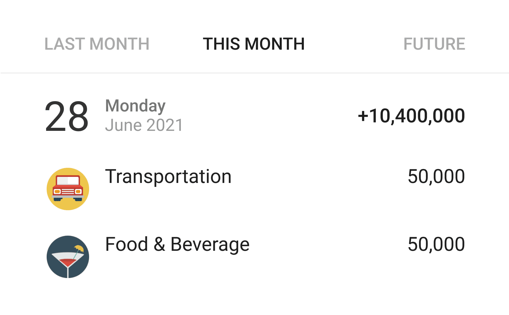 App Screenshot Transaction Tracking